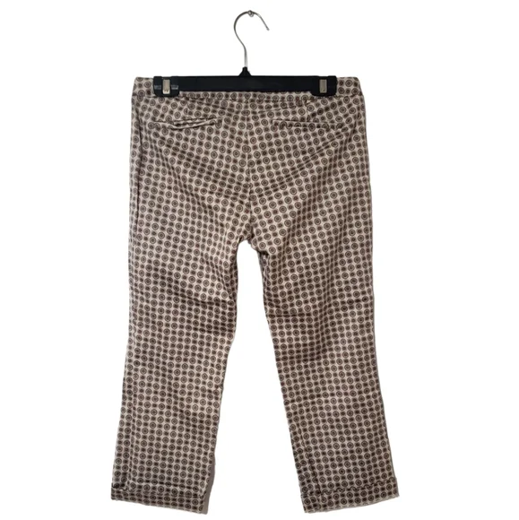 J. Crew. City Fit Crop Pants with Design. Size 6. Crop. Trousers. Brown … - Picture 3 of 8